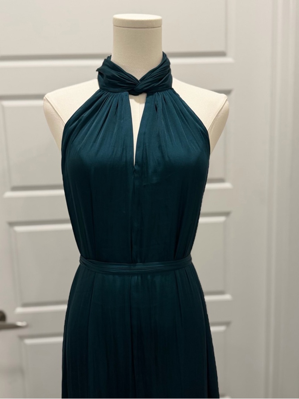 Banana Republic Emerald Green Dress Twisted Collar Maxi Dress - Picture 3 of 7